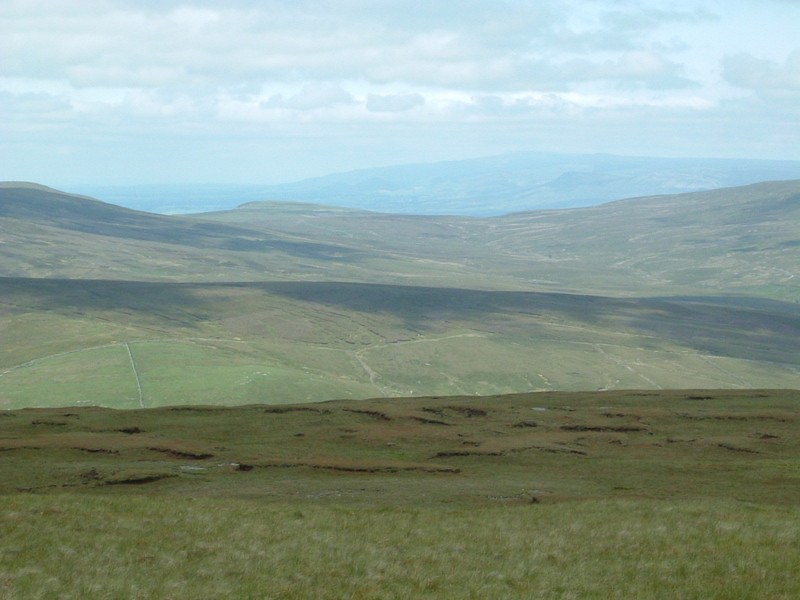 The view from Great Shunner Fell, with Cross Fell in the far distance