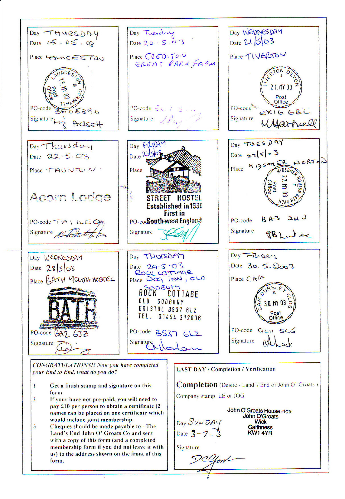 Mark's verification sheet (page 2)