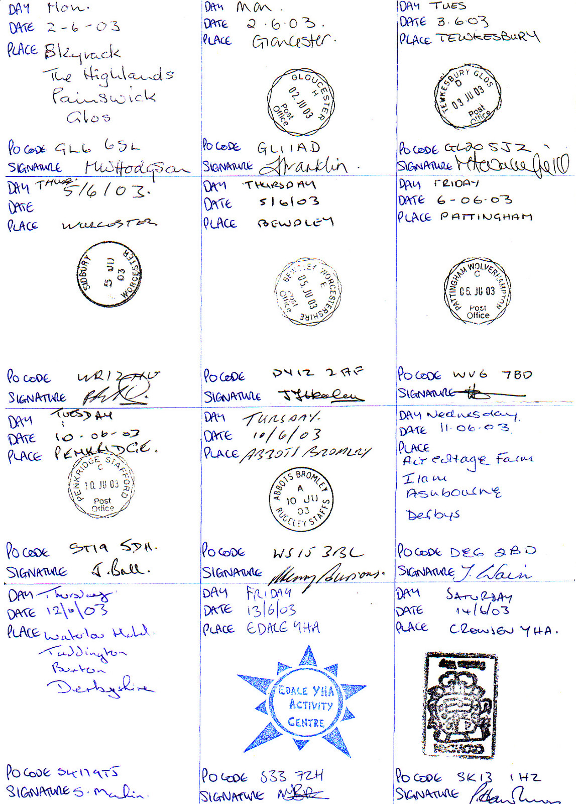 Mark's verification sheet (page 3)